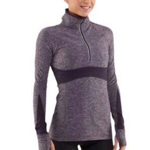 Sz4 Lululemon Full Tilt Half Zip Pullover in Purple Heathered Black Swan EUC